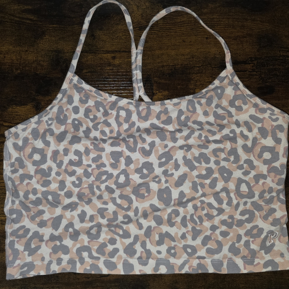 PINK Victoria's Secret Multicolor Leopard Print Light Suport Sports Bra - Large